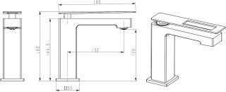 Смеситель для раковины Boheme Q 141-GR.2 золото/красный
